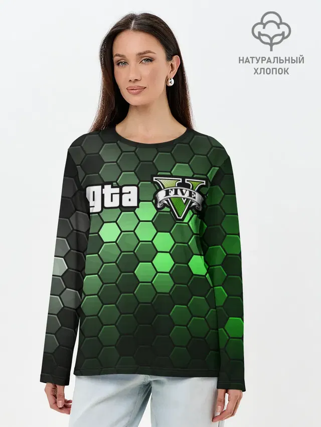 Лонгслив женский. Хлопок