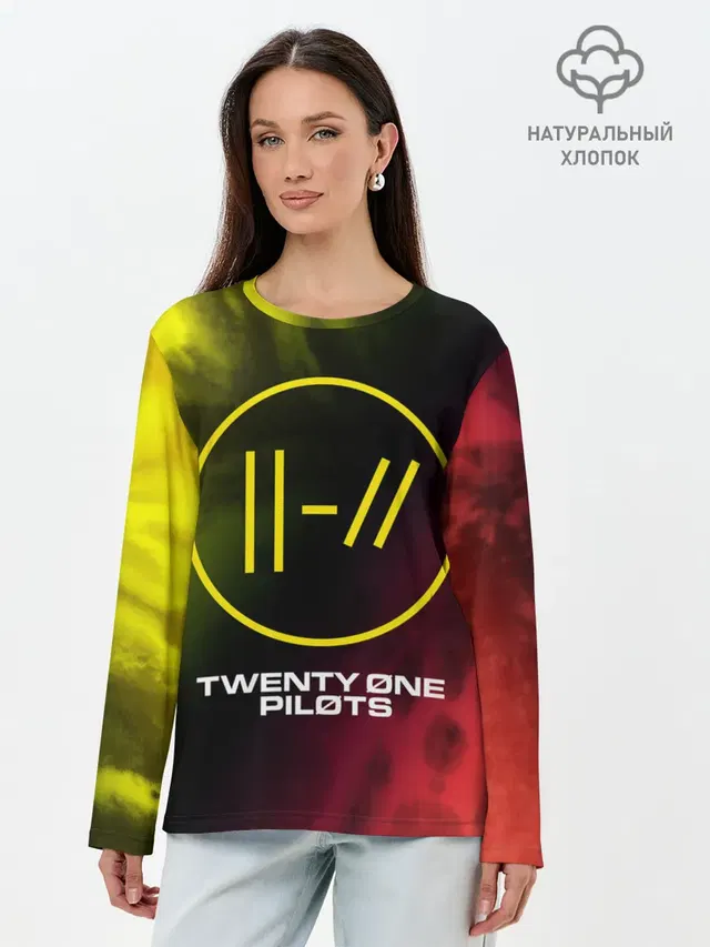 Лонгслив женский с принтом «Tie-dye — 21 PILOTS»