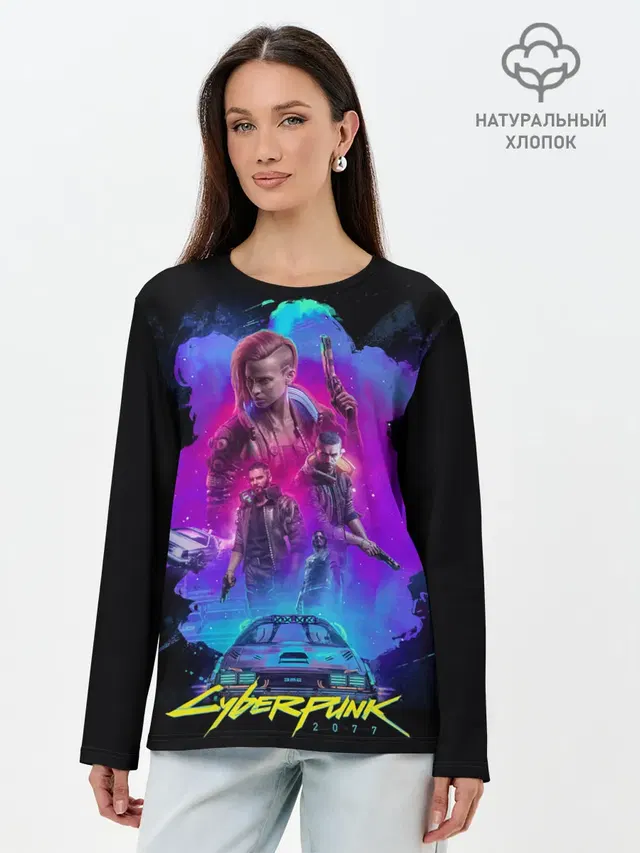 Лонгслив женский с принтом «Cyberpunk 2077»