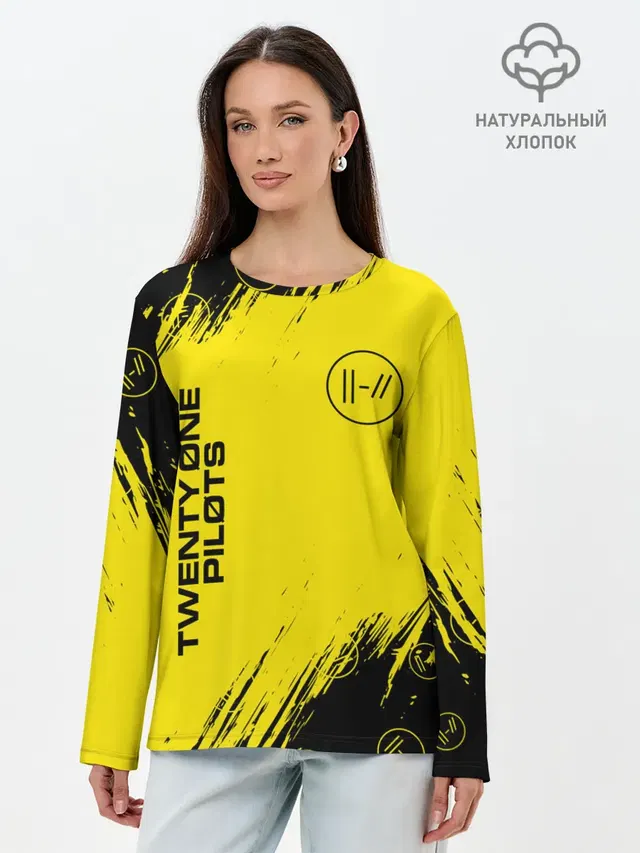 Лонгслив женский с принтом «Brush stroke — 21 PILOTS»