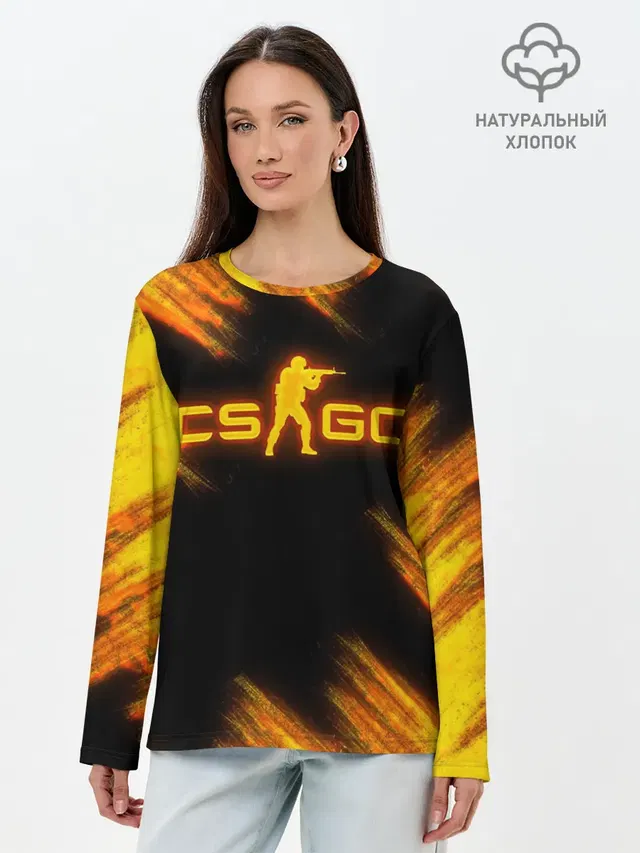 Лонгслив женский. Хлопок