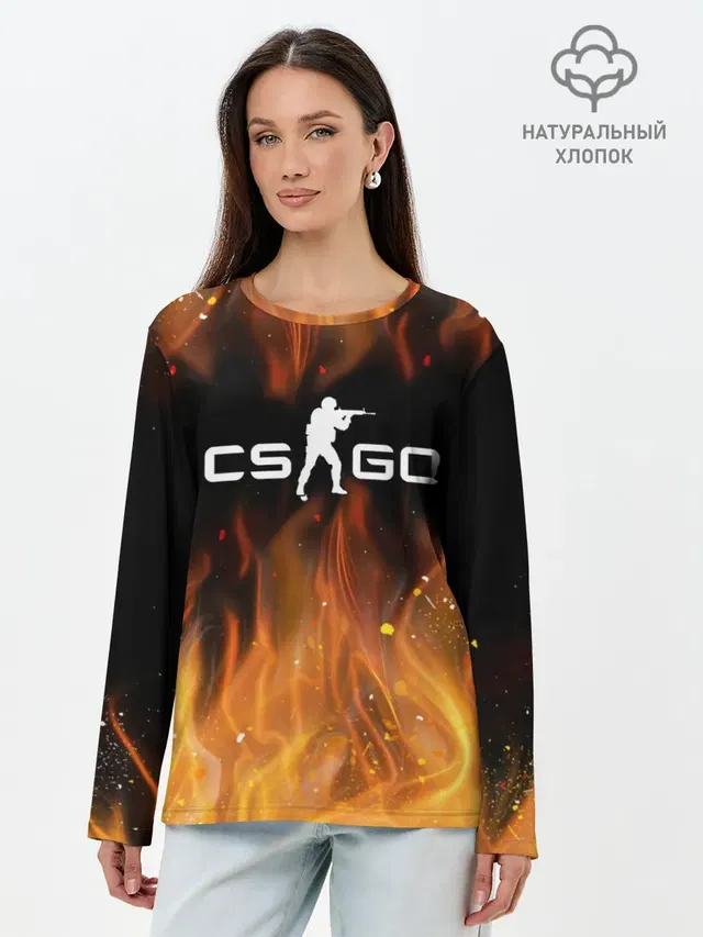 Лонгслив женский. Хлопок