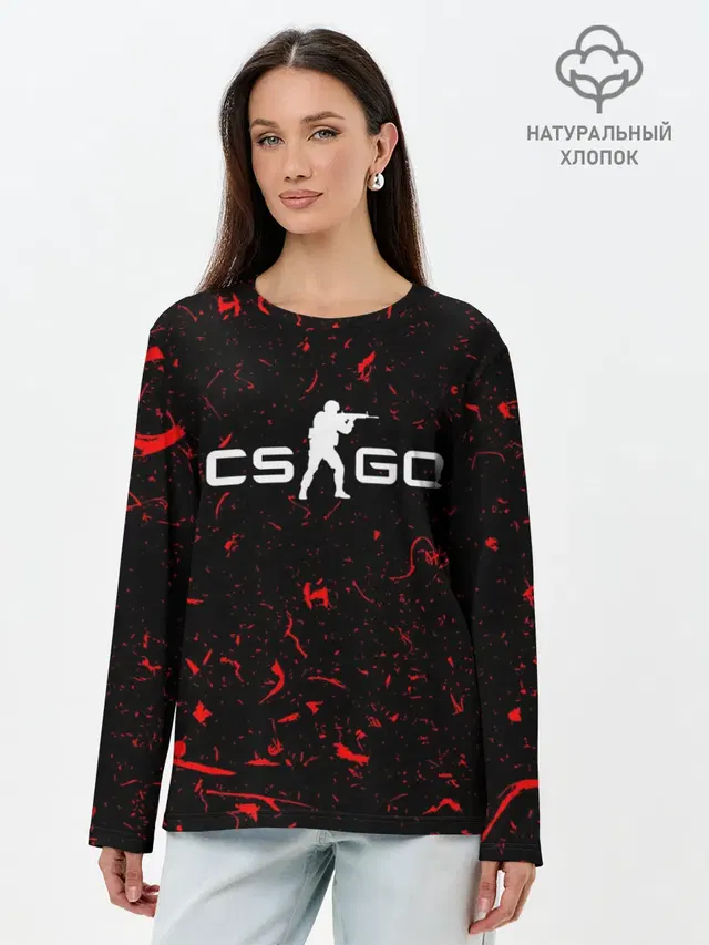 Лонгслив женский. Хлопок