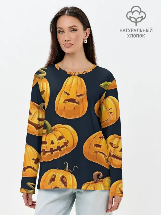 Лонгслив женский. Хлопок