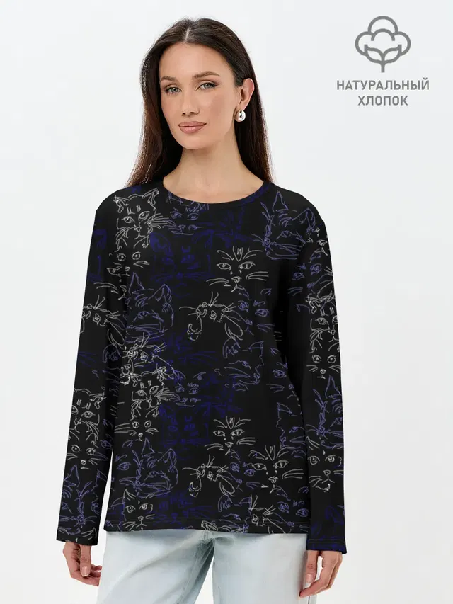 Лонгслив женский. Хлопок