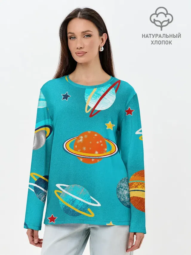Лонгслив женский. Хлопок