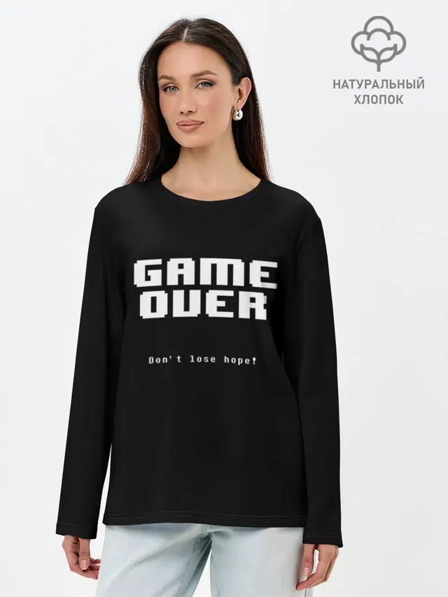 Лонгслив женский с принтом «Андертейл — UNDERTALE GAME OVER»