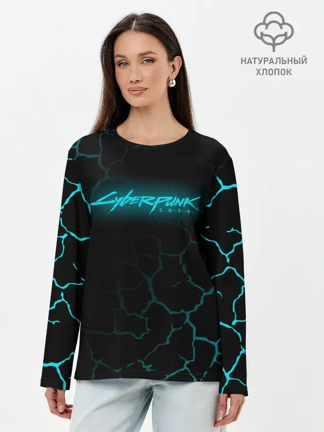 Лонгслив женский с принтом «Cyberpunk 2077»