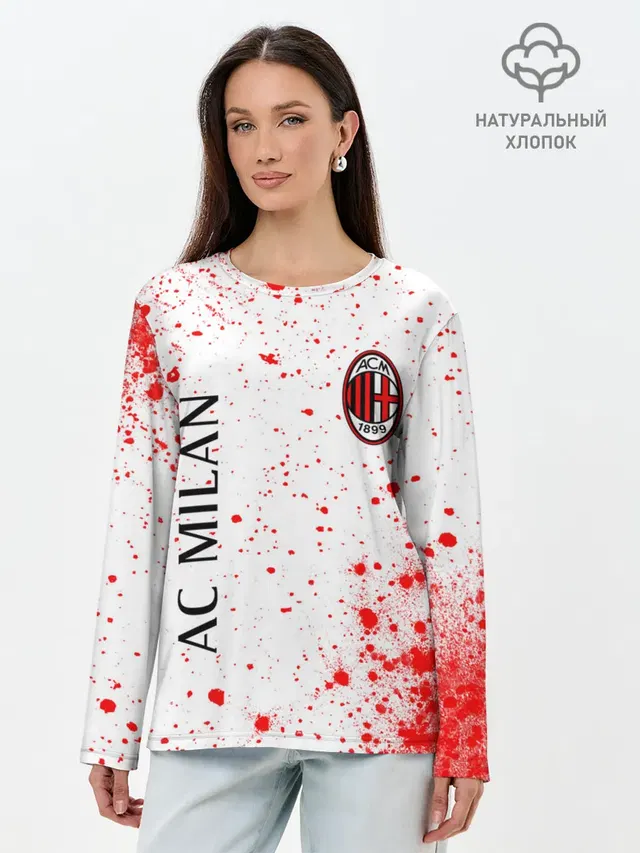 Лонгслив женский с принтом «Милан — AC MILAN»