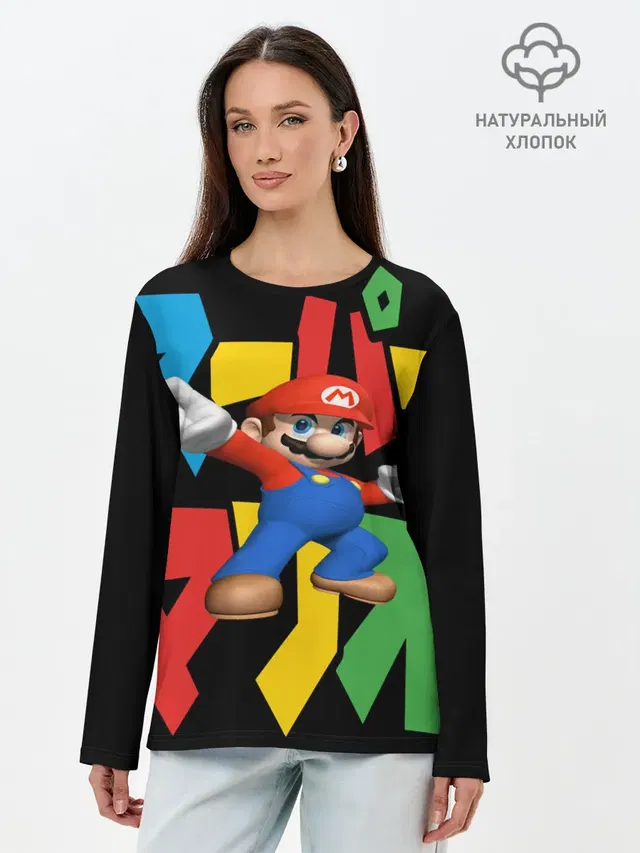 Лонгслив женский с принтом «Mario»