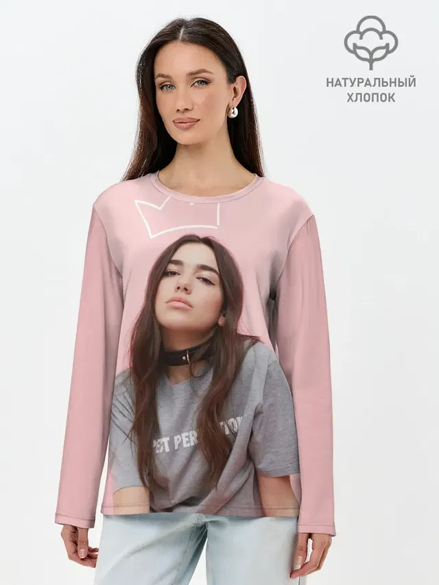 Лонгслив женский с принтом «Dua Lipa»
