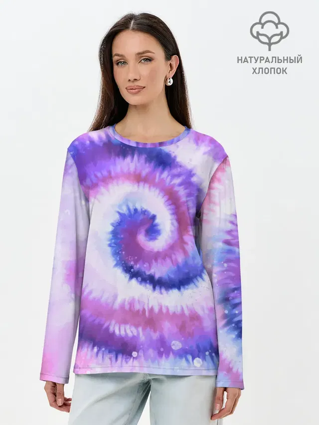 Лонгслив женский с принтом «Tie-Dye — TIE-DYE PURPLE»