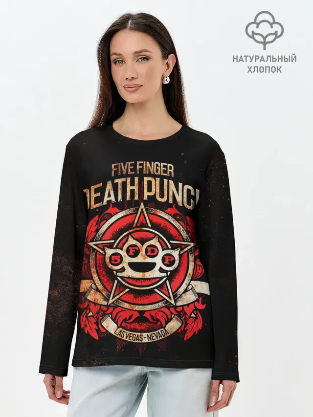 Лонгслив женский с принтом «Five Finger Death Punch»