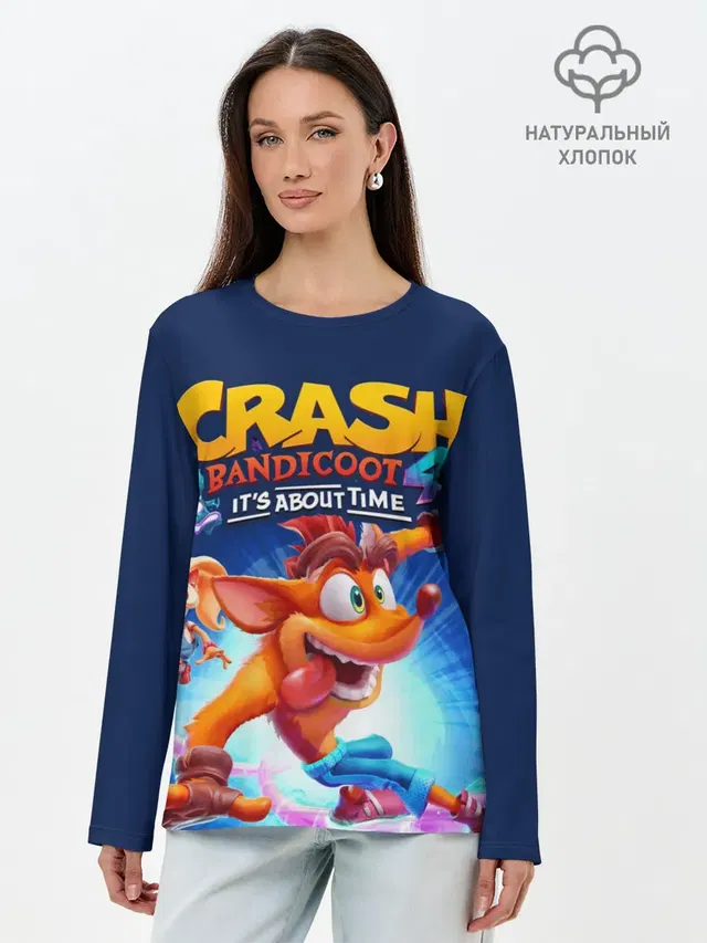 Лонгслив женский с принтом «Игры — Crash Bandicoot»