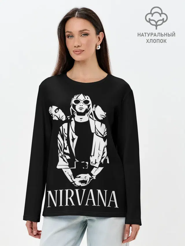Лонгслив женский с принтом «Kurt Cobain»
