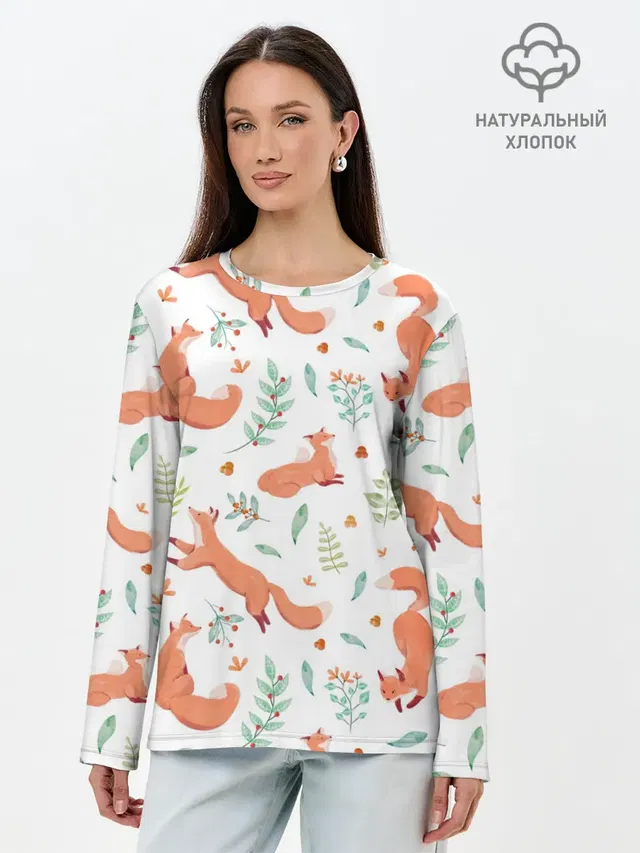 Лонгслив женский. Хлопок