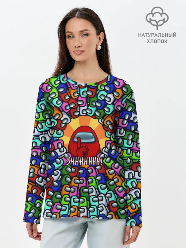 Лонгслив женский. Хлопок