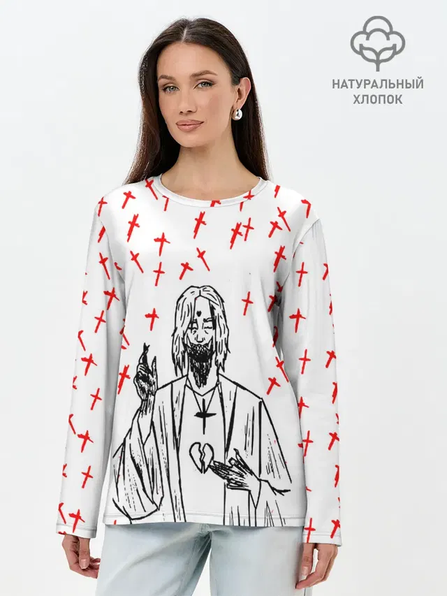 Лонгслив женский. Хлопок