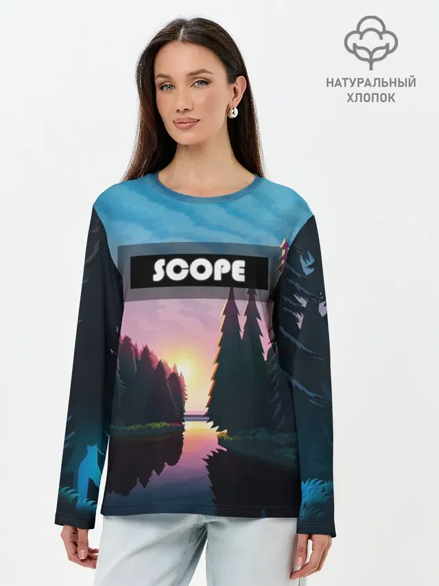 Лонгслив женский. Хлопок