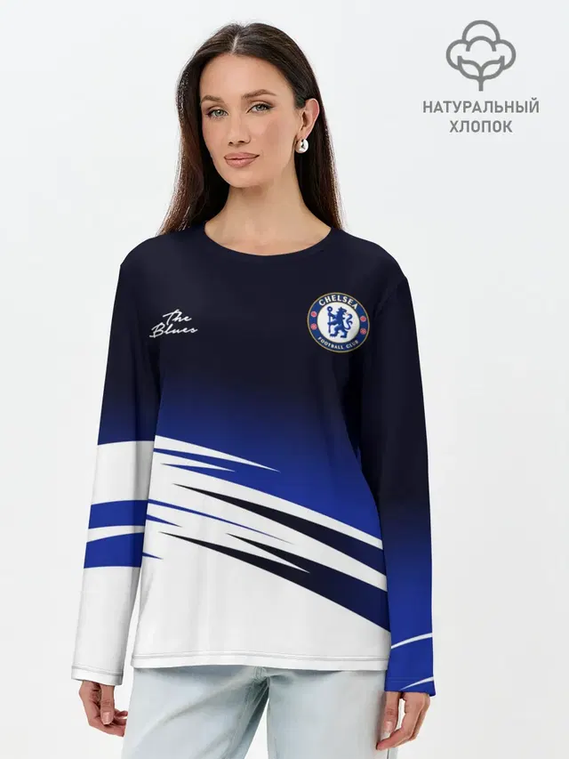 Лонгслив женский с принтом «Челси — CHELSEA разминочная 19/20»