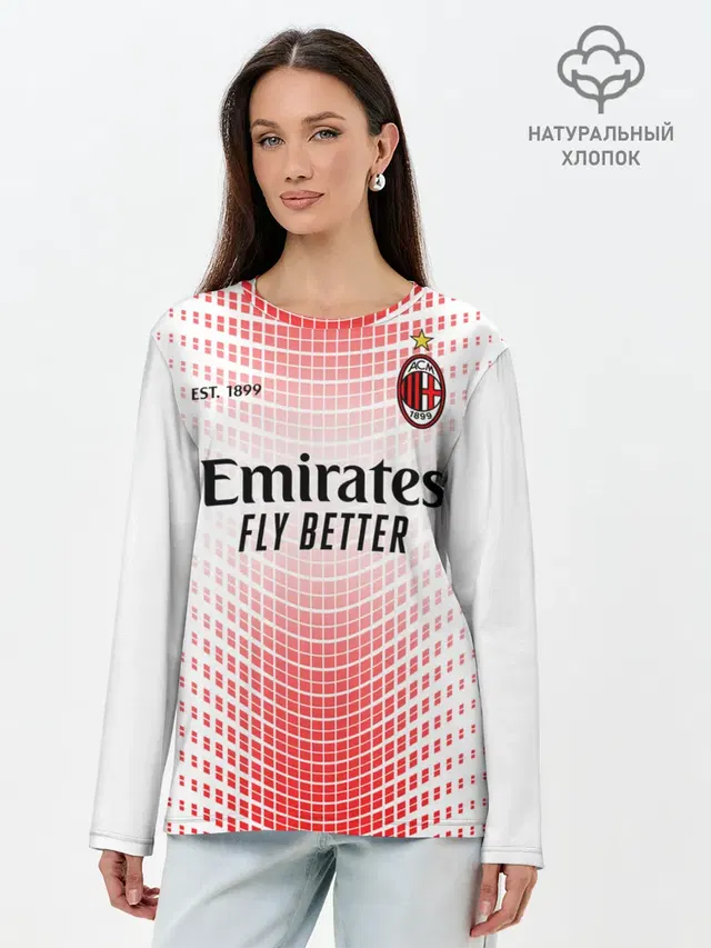 Лонгслив женский с принтом «Милан — AC MILAN 20/21 - ГОСТЕВАЯ»