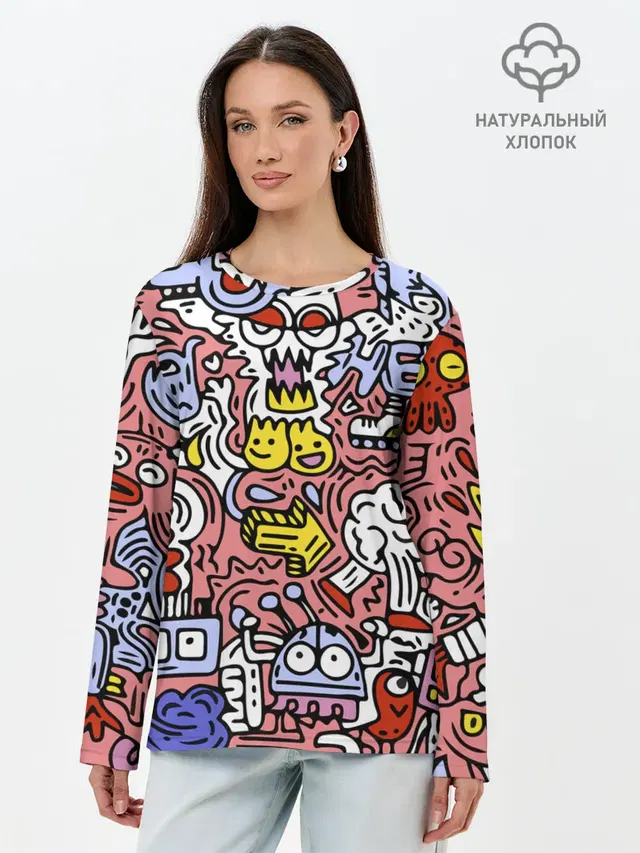 Лонгслив женский с принтом «Pop Art — Tosh»