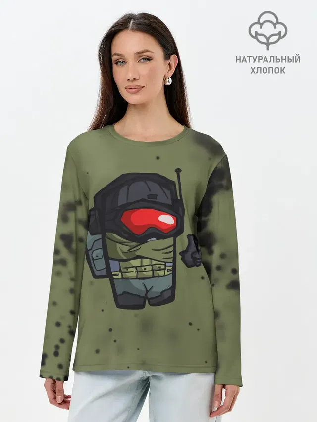 Лонгслив женский. Хлопок