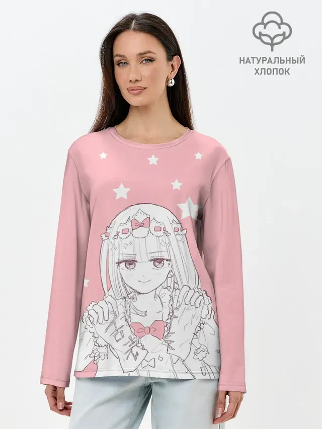 Лонгслив женский. Хлопок
