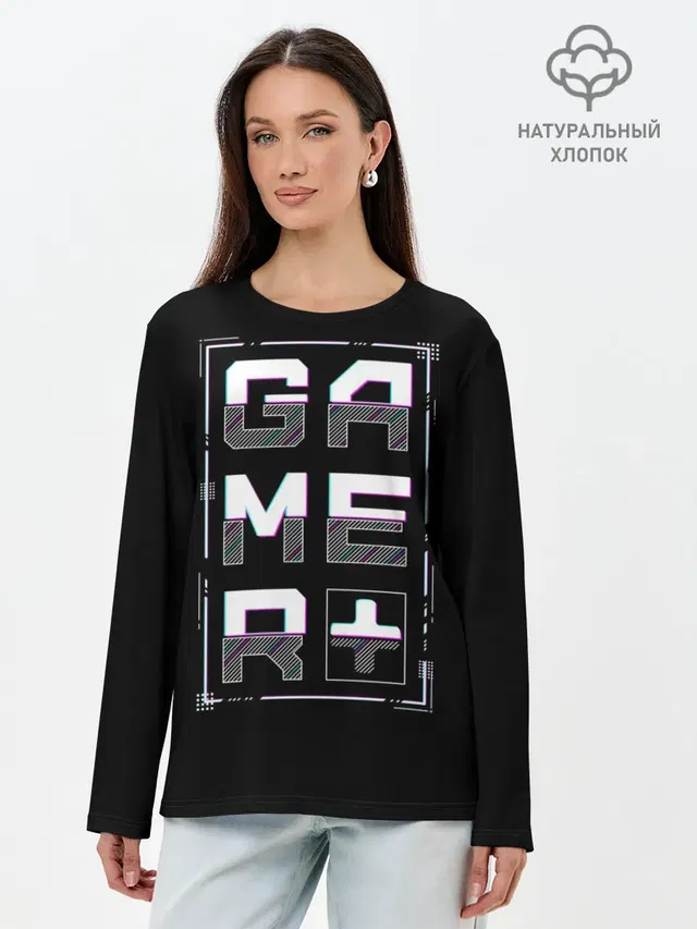 Лонгслив женский с принтом «Gamer»