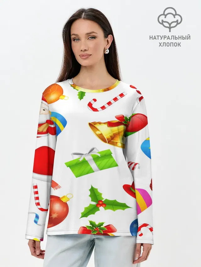 Лонгслив женский. Хлопок