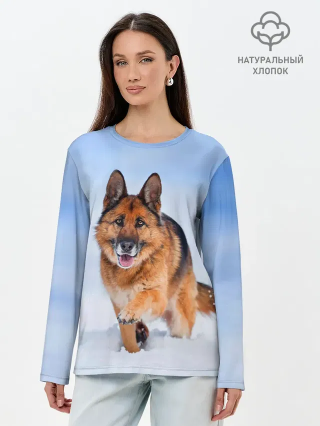 Лонгслив женский. Хлопок