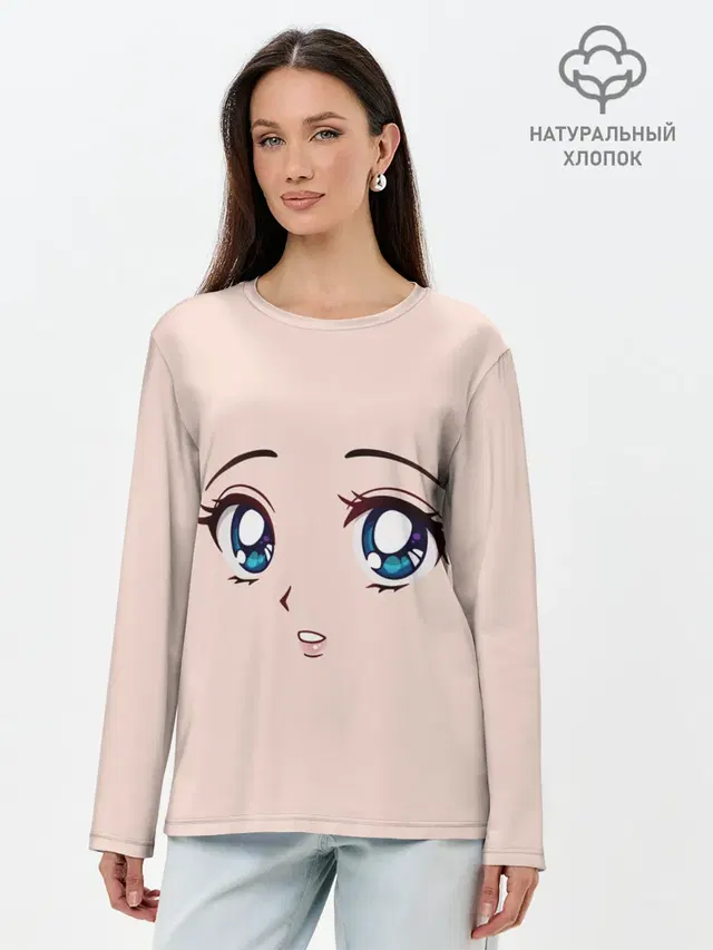 Лонгслив женский. Хлопок