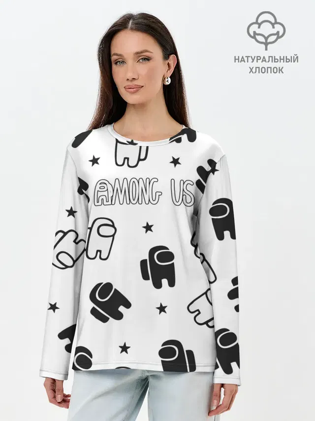 Лонгслив женский. Хлопок