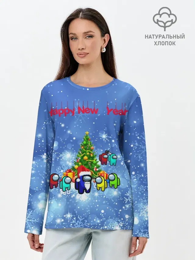 Лонгслив женский. Хлопок