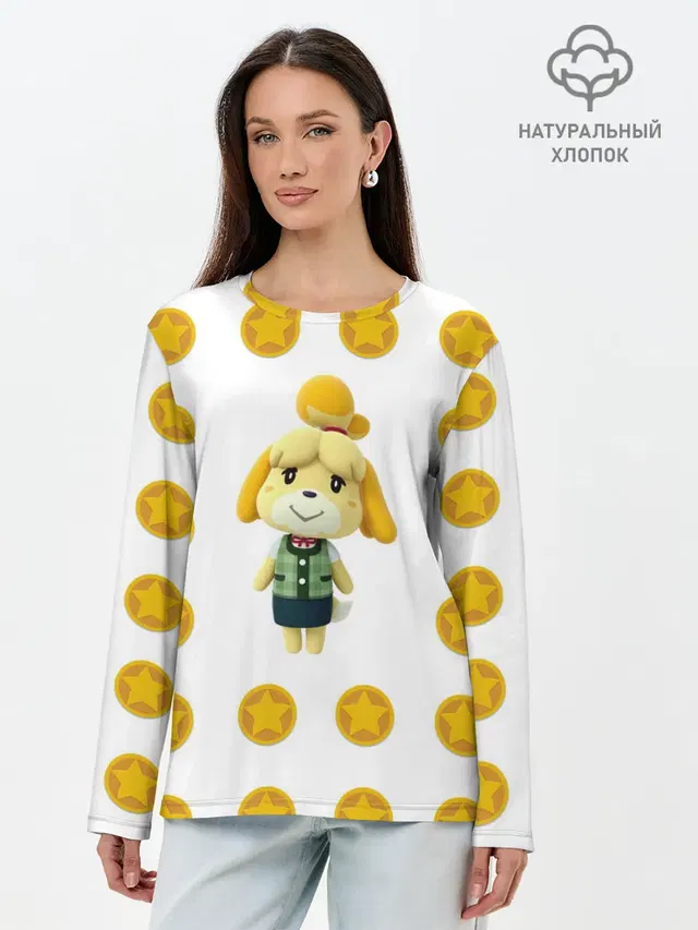 Лонгслив женский с принтом «Animal Crossing — Animal crossing - Isabelle»