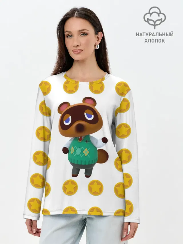 Лонгслив женский с принтом «Animal Crossing — Animal crossing - Nook»