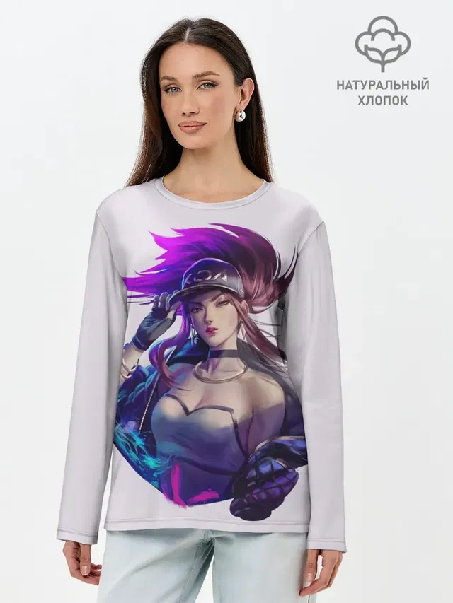 Лонгслив женский с принтом «Лига Легенд — KDA Akali»