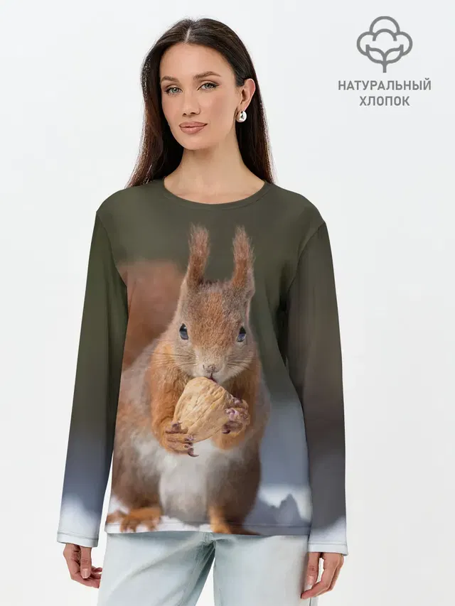 Лонгслив женский. Хлопок