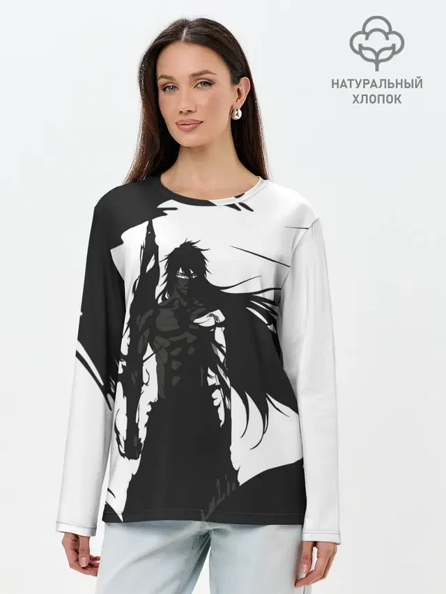 Лонгслив женский с принтом «Bleach black & — Bleach black & white»
