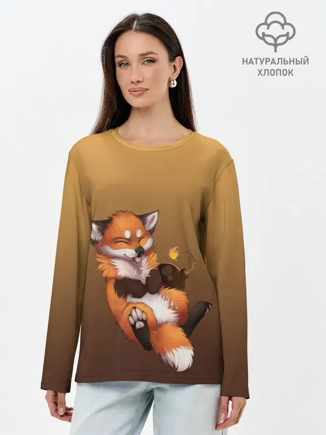 Лонгслив женский. Хлопок