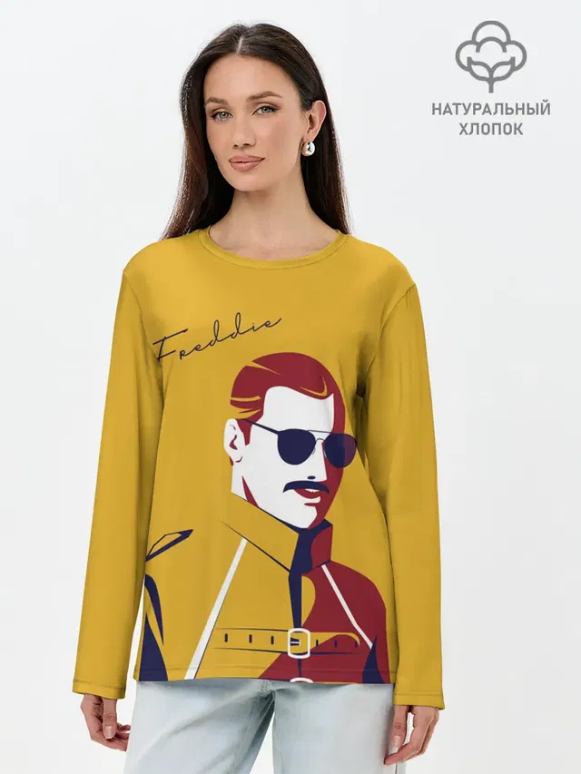 Лонгслив женский. Хлопок