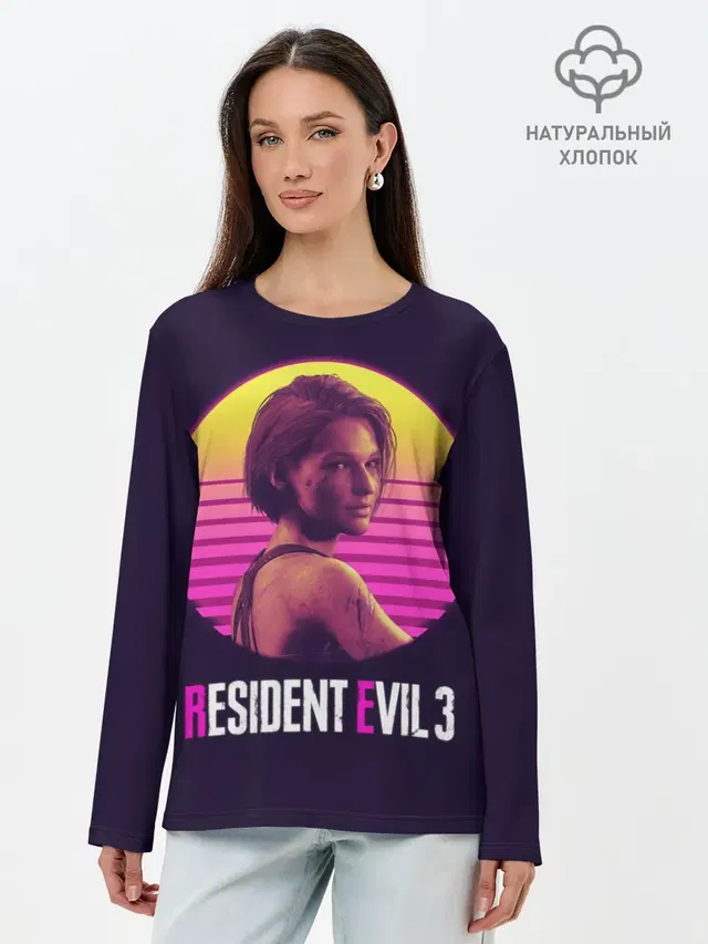 Лонгслив женский с принтом «RE3 Jill неон»