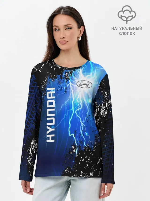 Лонгслив женский с принтом «Hyundai»