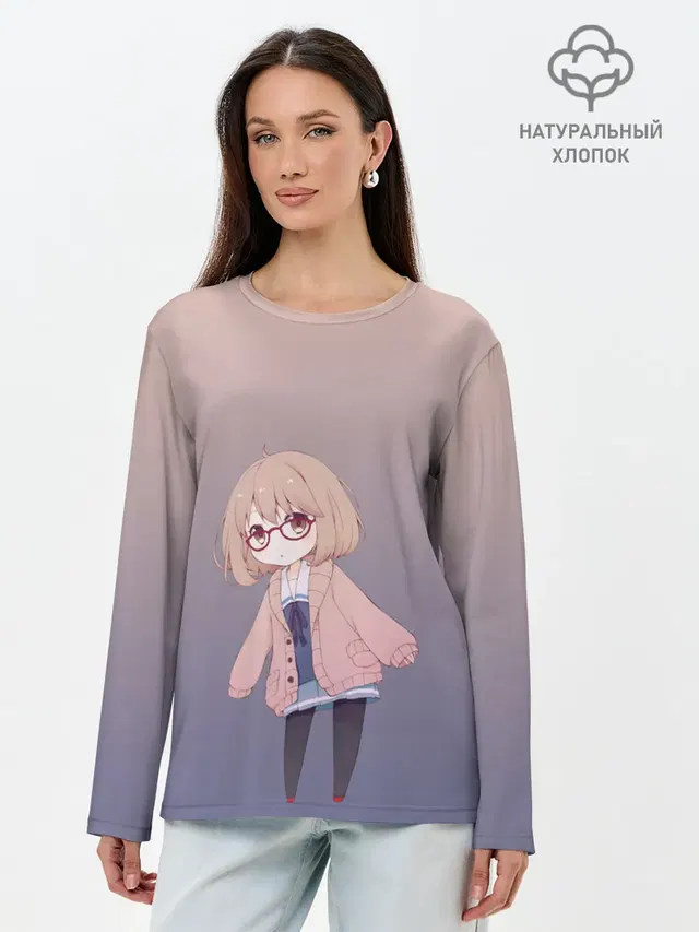 Лонгслив женский. Хлопок