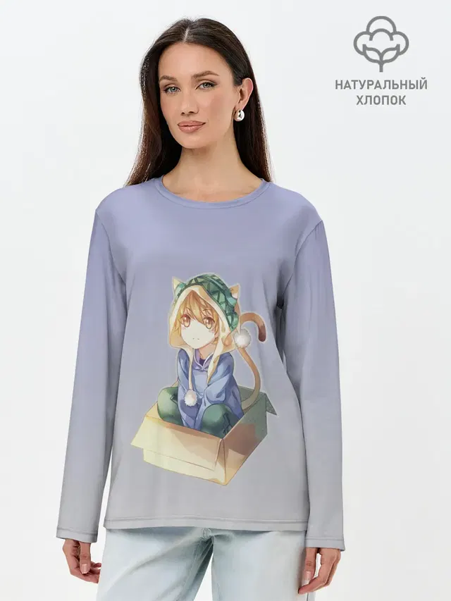 Лонгслив женский. Хлопок