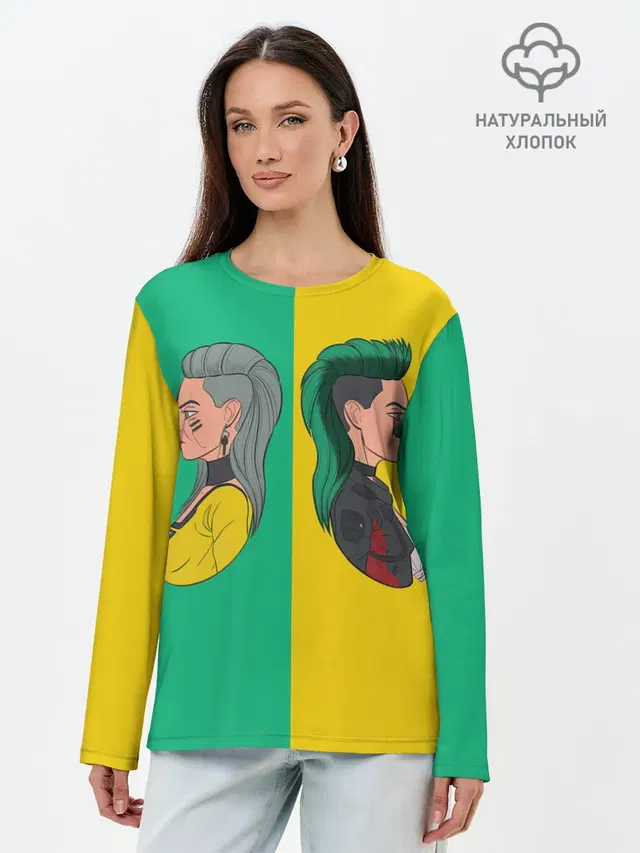 Лонгслив женский. Хлопок