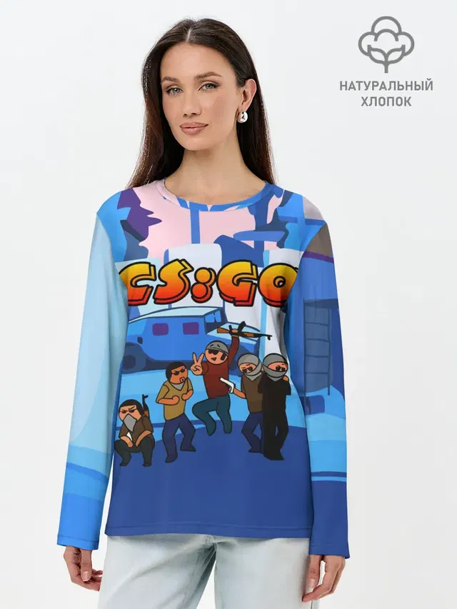 Лонгслив женский. Хлопок