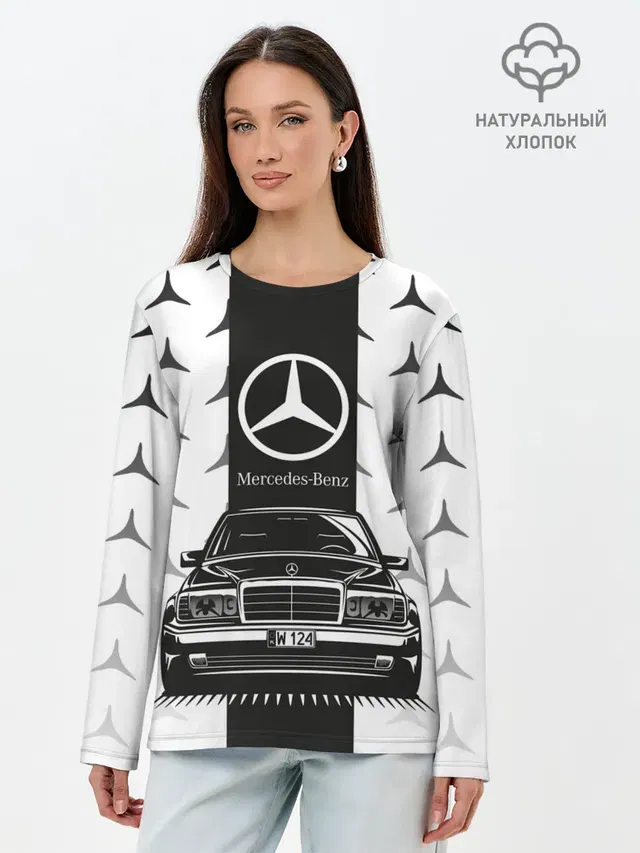 Лонгслив женский с принтом «Merсedes — MERCEDES BENZ»