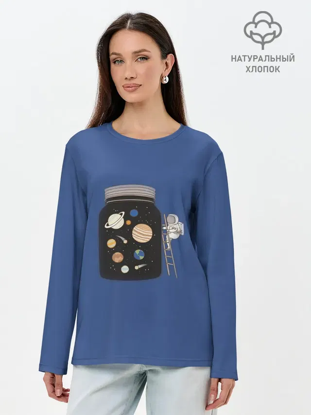 Лонгслив женский. Хлопок