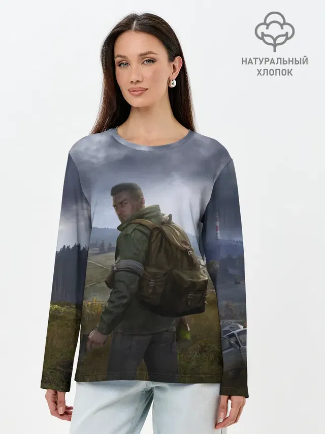 Лонгслив женский. Хлопок